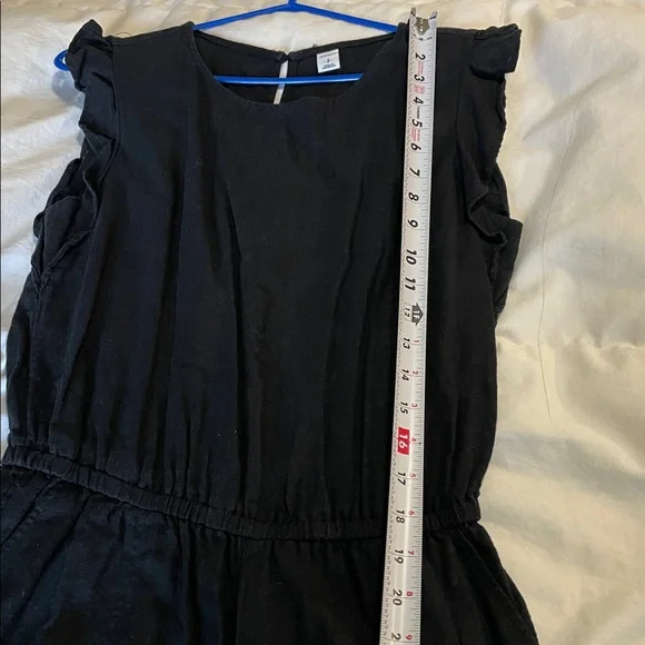 Old Navy | Black | Ruffle | Linen Blend |Sleeveless | Cropped | Romper  | Size S - Picture 11 of 16